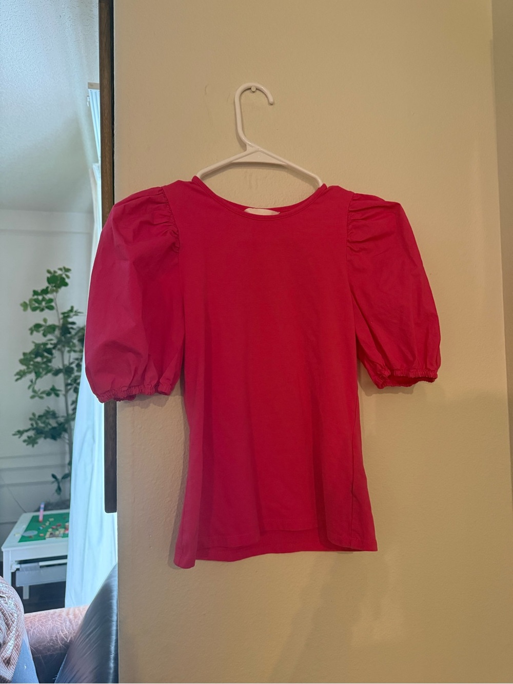 Women’s H&M Puff Sleeve Tee - Bright Pink